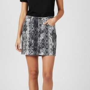 Zara Snake Print Denim Mini Skirt Small